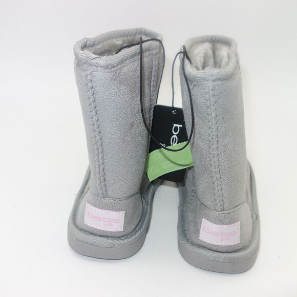 NEW Bebe Gray with Pink Rhinestones Boots Booties Girls Size 2 - Picture 4 of 6